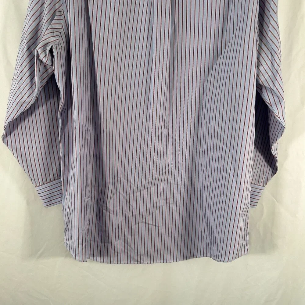 Brooks Brothers Dress Shirt Men's 16.5 32 Blue Striped Madison Button Up Long Sl